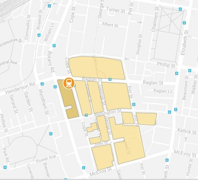 Map of Waterloo Estate and Metro Station showing private land