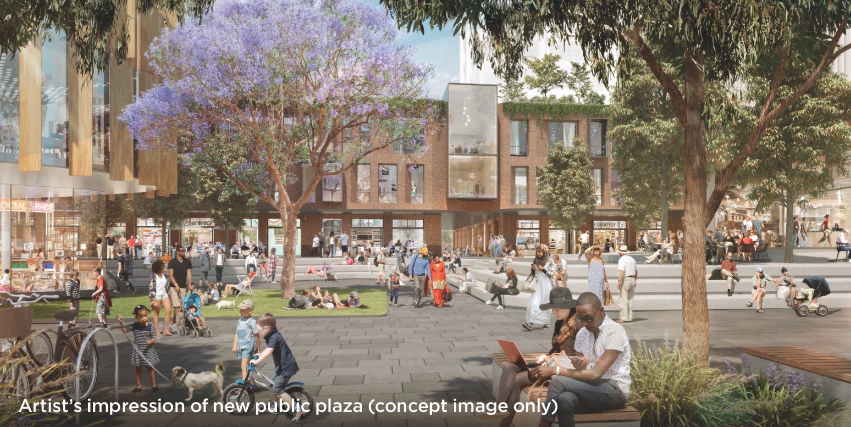 Concept image for Waterloo Metro Quarter public plaza from consultation flyer