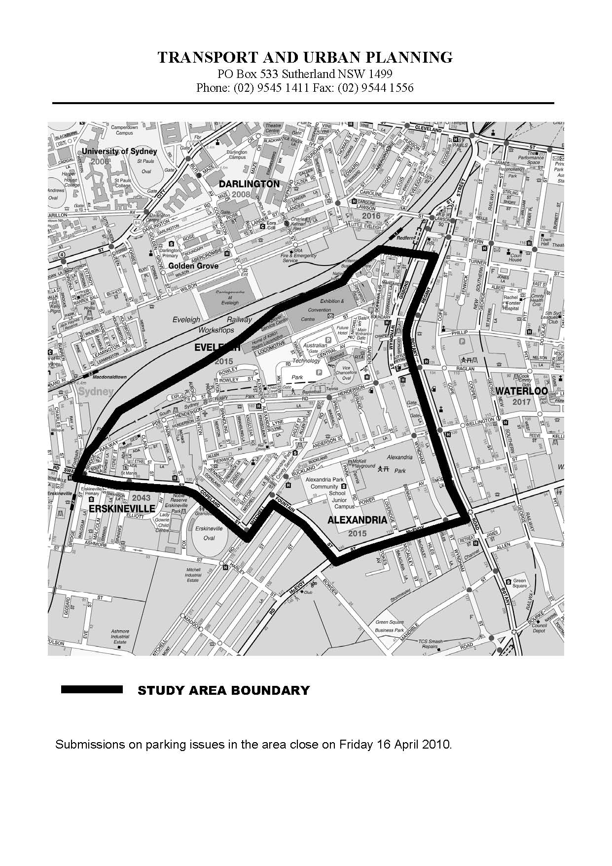 Community Consultation Parking Study in Local Area Adjacent Australian Technology Park